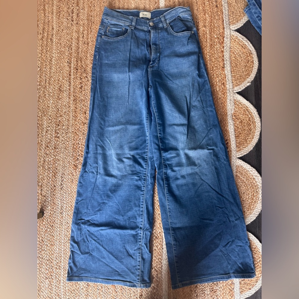 DL1961 Women's Dark Blue Wide Leg Jeans